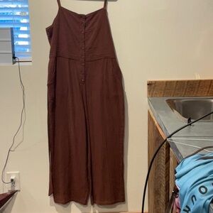 Sanctuary Brown Wide-Leg Jumpsuit with Spaghetti Straps
